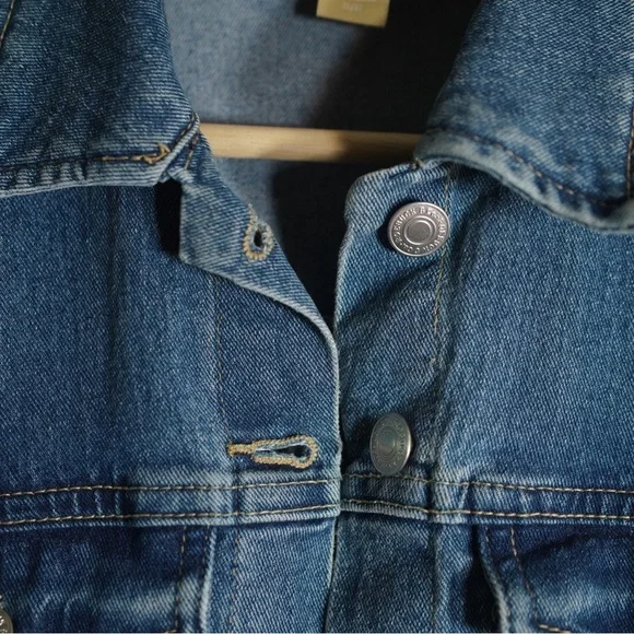 Vintage Sears Roebuck Distressed Denim Jacket Trucker Womens Small Blue Jean - Picture 5 of 9